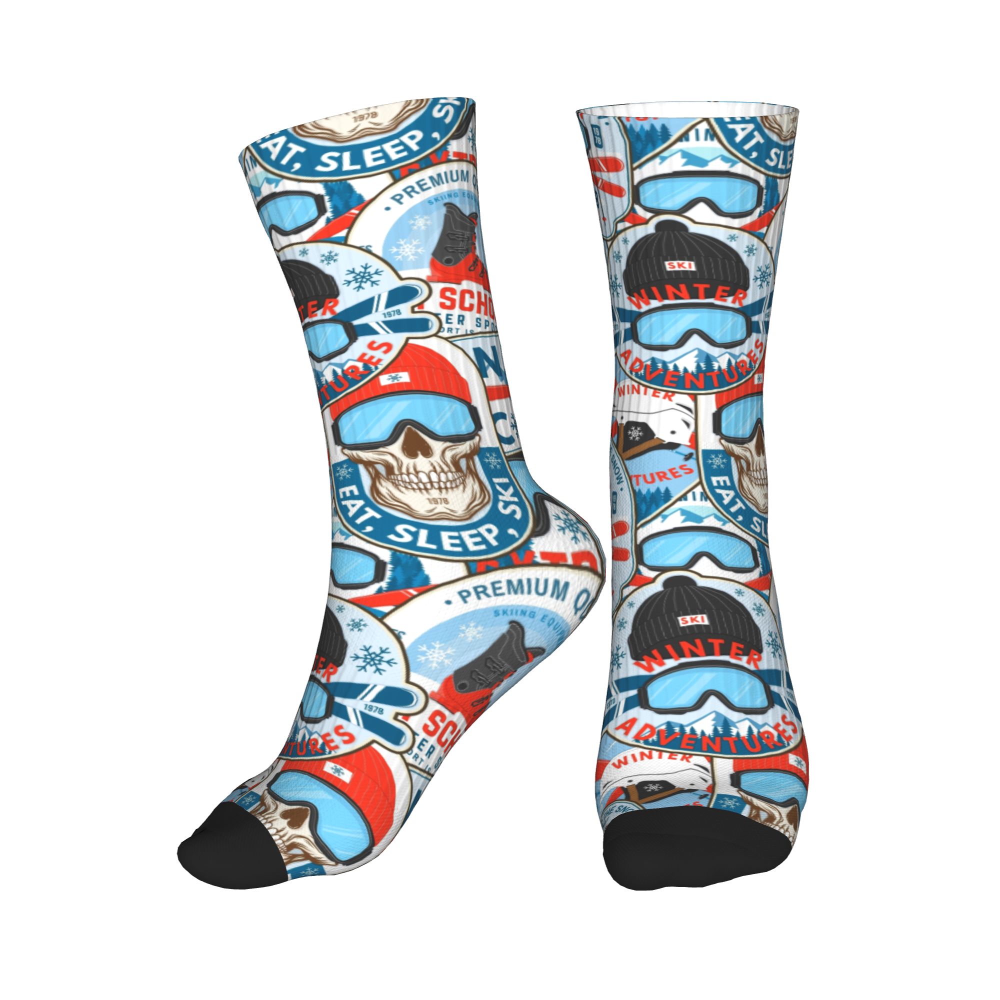 Vintage Fashion Club - Vintage Red Blue Ski Club Seamless