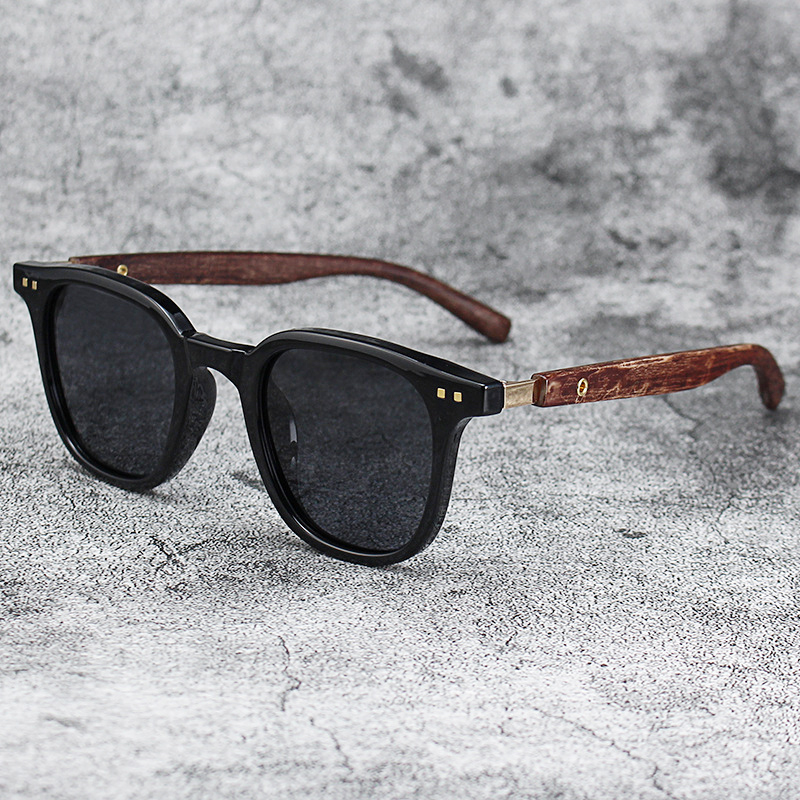 Vintage Fashion Glasses - Trendy Men Vintage Wooden Frame Sunglasses