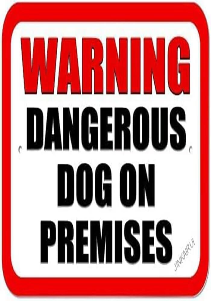 Vintage Fashion Houses - Y1,Warning Dangerous Dog On Premises Retro
