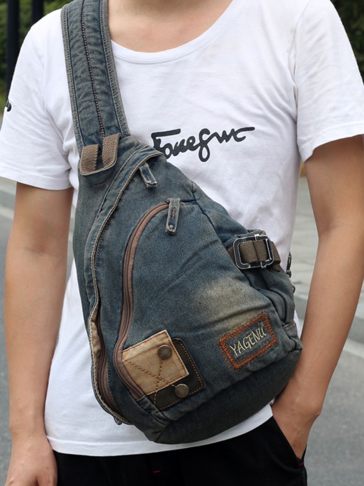 Retro Denim Crossbody Bag Unis - Vintage Fashion Model recension och pris