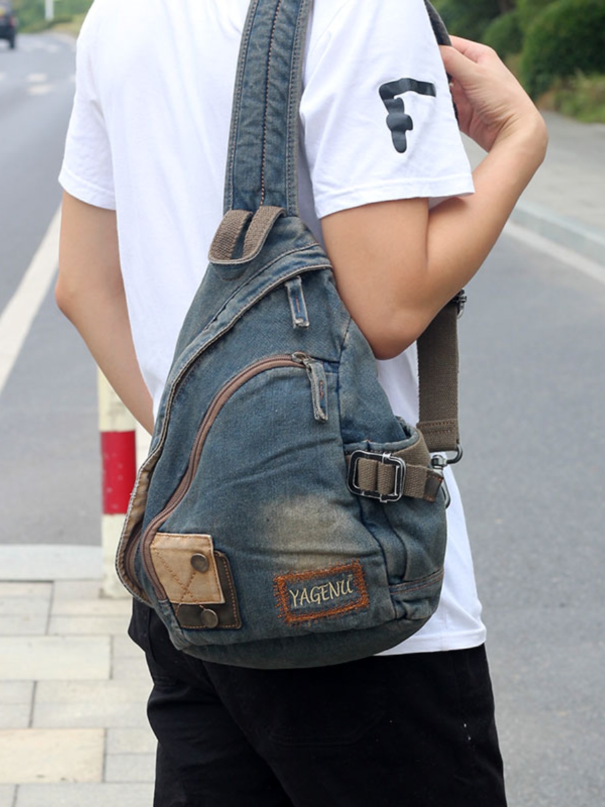 Retro Denim Crossbody Bag Unis - Vintage Fashion Model recension och pris