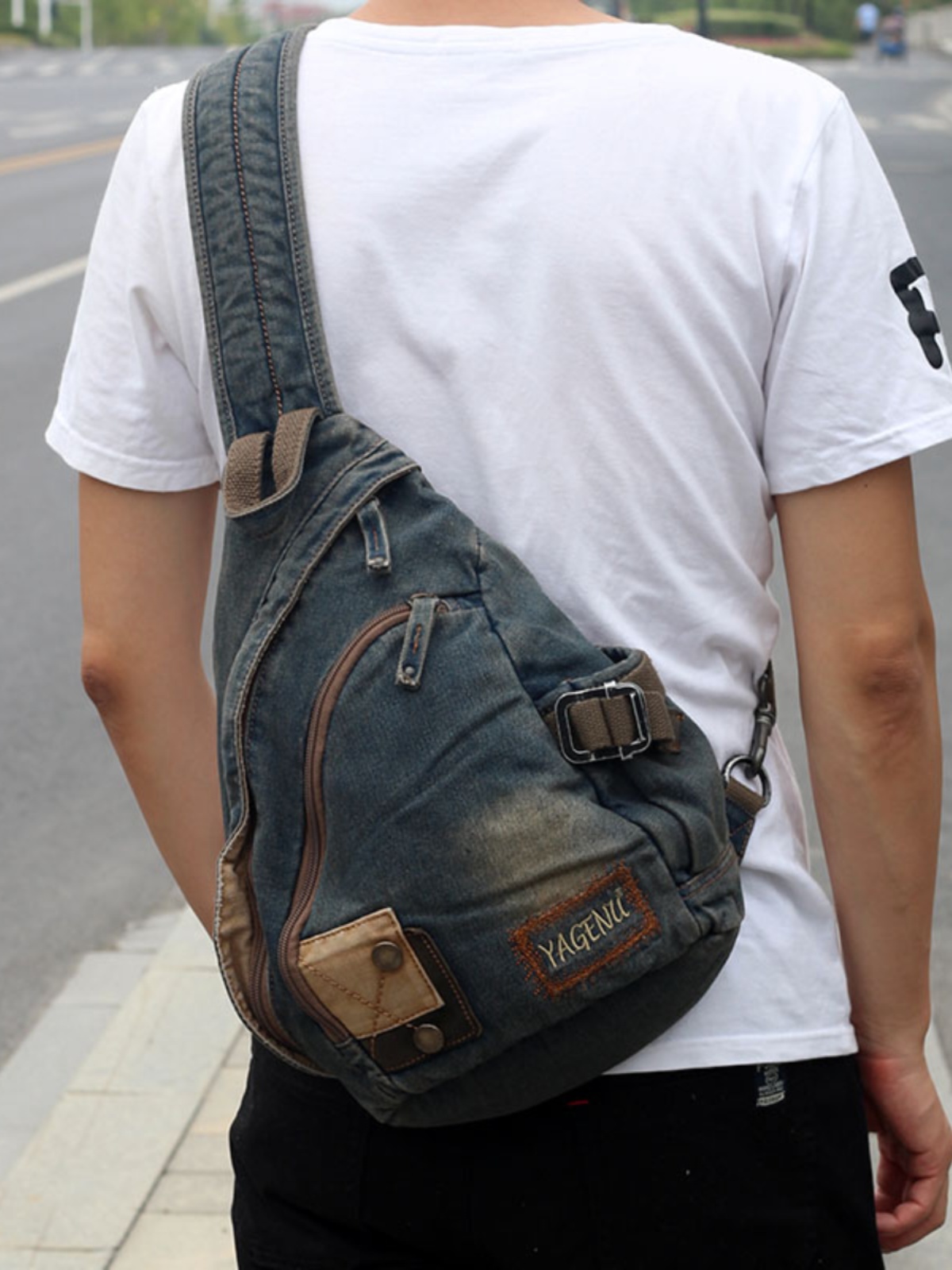 Retro Denim Crossbody Bag Unis - Vintage Fashion Model recension och pris