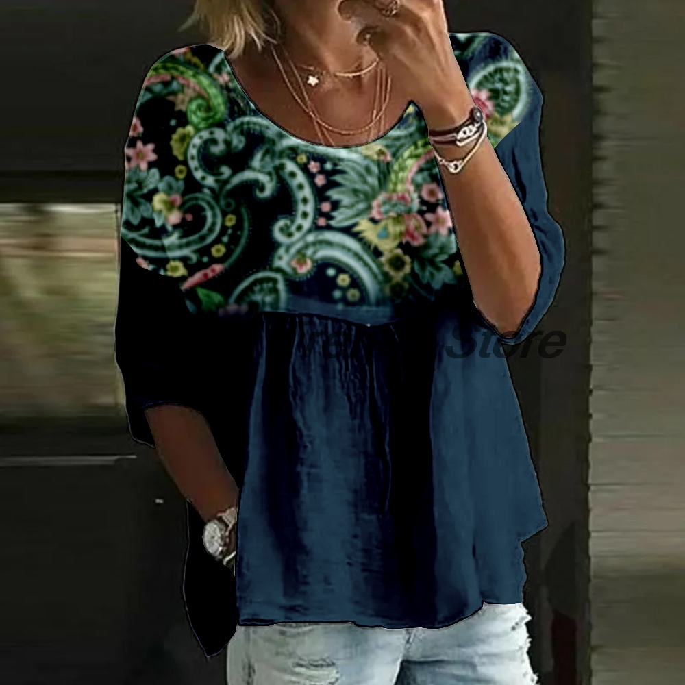 Women's Casual Floral Print 3/ - Printed Floral Shirt recension och pris