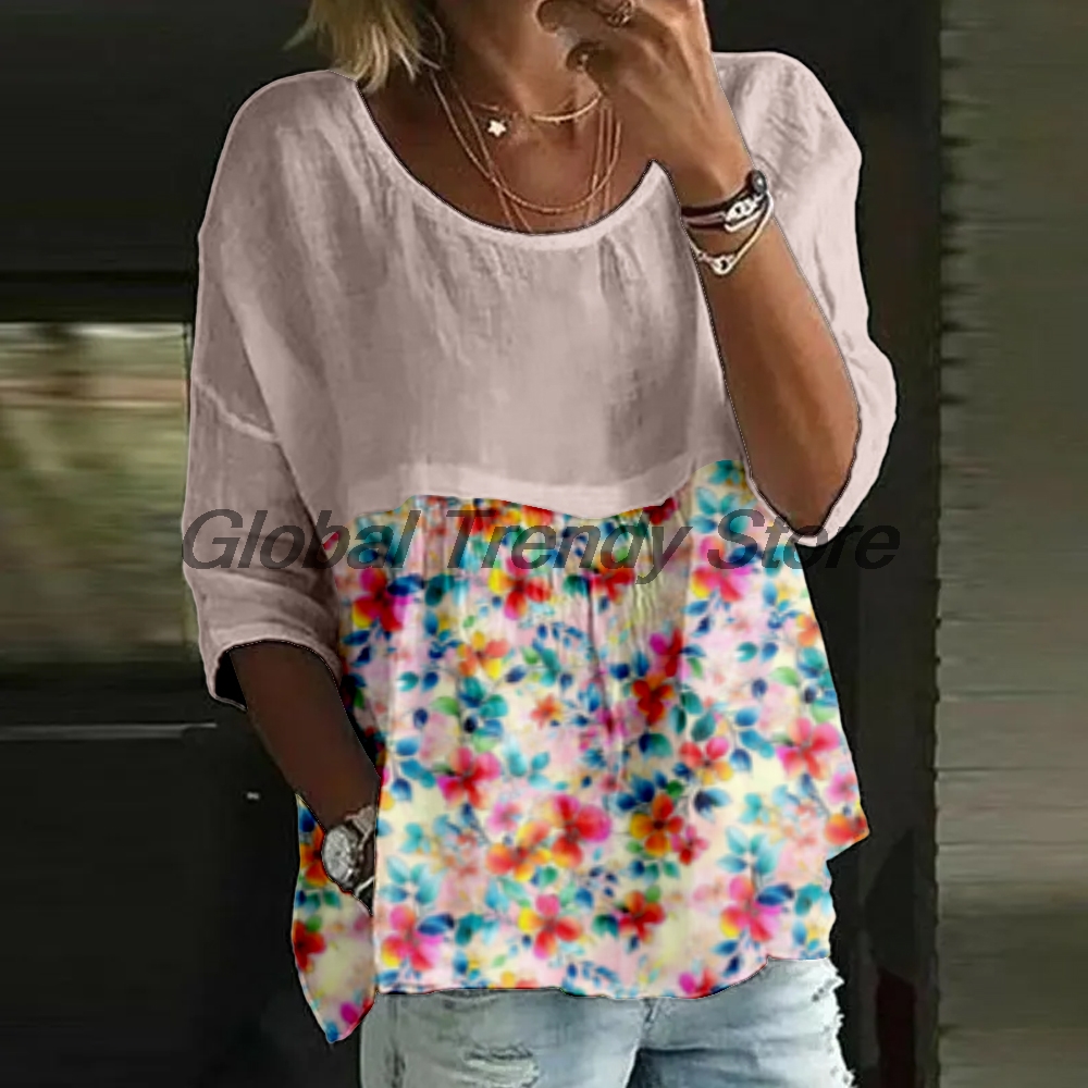 Women's Casual Floral Print 3/ - Printed Floral Shirt recension och pris