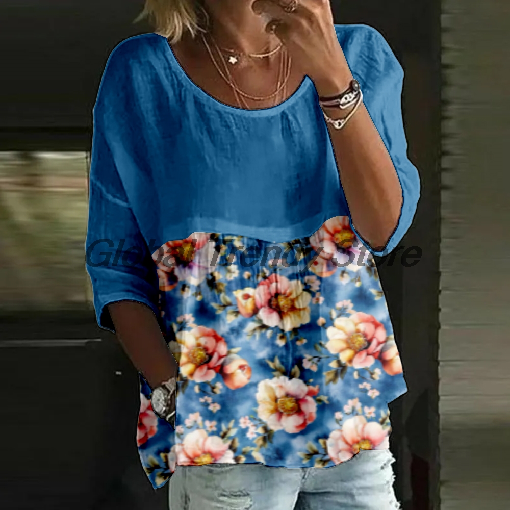 Women's Casual Floral Print 3/ - Printed Floral Shirt recension och pris