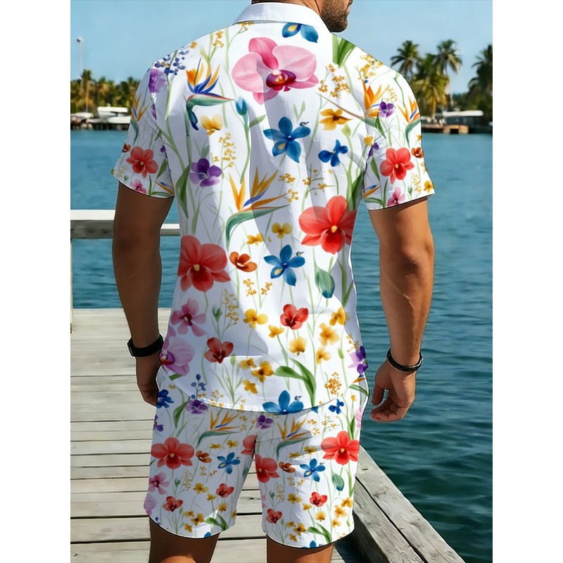Men's Summer Floral Print Shor - Printed Floral Shirt recension och pris