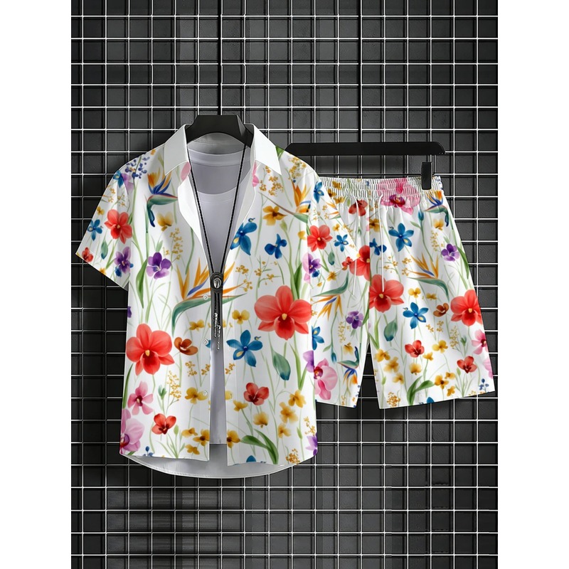 Men's Summer Floral Print Shor - Printed Floral Shirt recension och pris