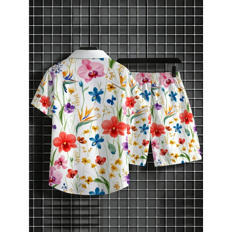 Men's Summer Floral Print Shor - Printed Floral Shirt recension och pris