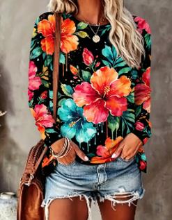 Women's Floral Print Top Navy  - Printed Floral Shirt recension och pris