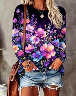 Women's Floral Print Top Navy  - Printed Floral Shirt recension och pris