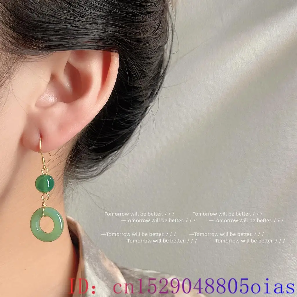 Green Real Jade Ring Earrings  - Vintage Fashion Rings For Women recension och pris