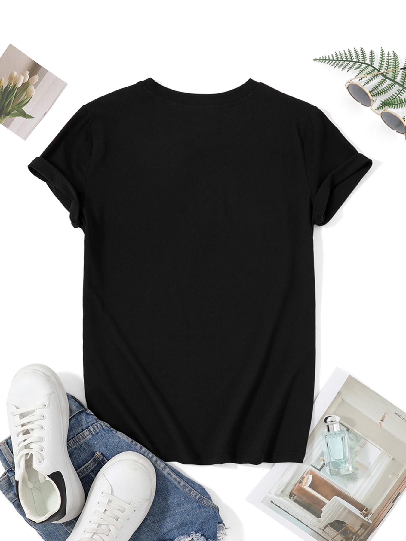 Women Black Crew Neck Short Sl - Vintage Fashion Club recension och pris