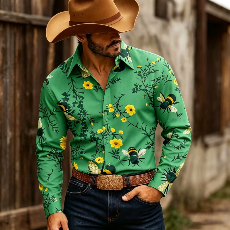Men's Floral Print Long-Sleeve - Printed Floral Shirt recension och pris
