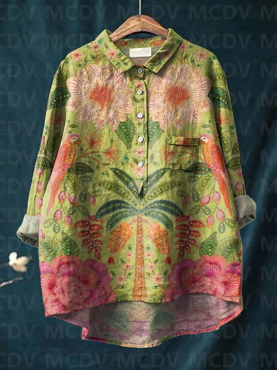 Women's Vintage Ethnic Floral  - Printed Floral Shirt recension och pris