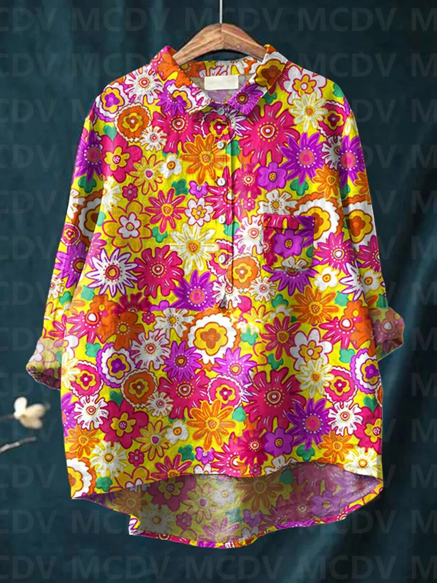 Women's Vintage Ethnic Floral  - Printed Floral Shirt recension och pris