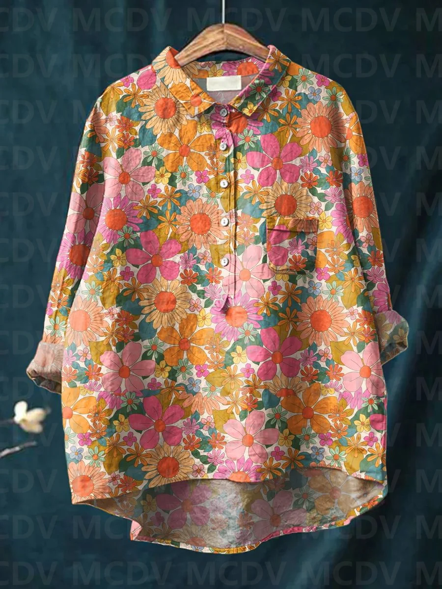 Women's Vintage Ethnic Floral  - Printed Floral Shirt recension och pris